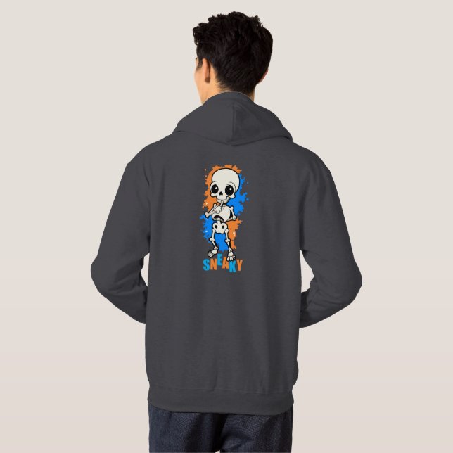 Tystt Självsäkert Fladdermus Halloween Hoodie | Mi (Hel baksida)