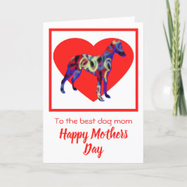 Tystutepet Silhouette Hund Red Heart Mor's Day Car Tack Kort