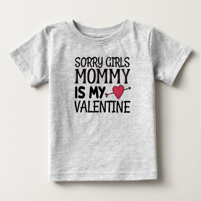 Tyvärr är Girls Mamma min Valentine T Shirt (Framsida)