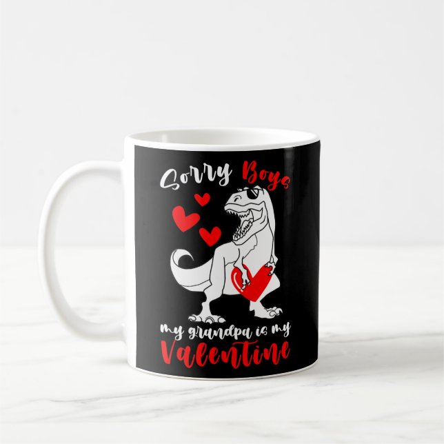 Tyvärr är min Valentine T Rex Dinosaur Kaffemugg (Vänster)