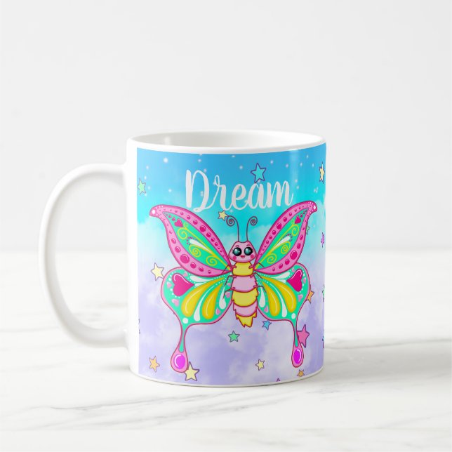 Tyvärr Cute "Dream" Kawaii Butterfly Mugg (Vänster)