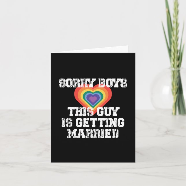 Tyvärr, den här killen Gifta sig Gay Tack Kort (Framsida)