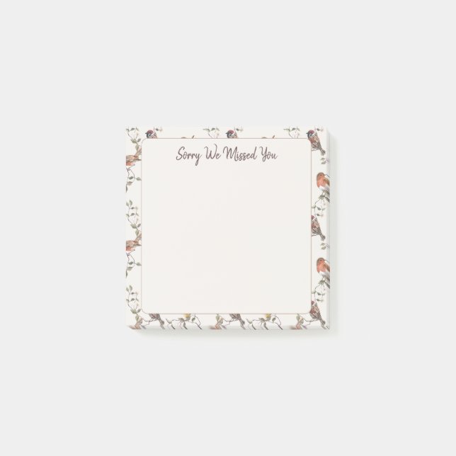 Tyvärr har vi missat dig | JW Post-it Block (Framsida)