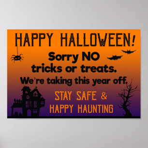 Tyvärr INGEN Bus eller godis Den här Halloween-Pos Poster