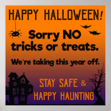 Tyvärr INGEN Bus eller godis Den här Halloween-Pos