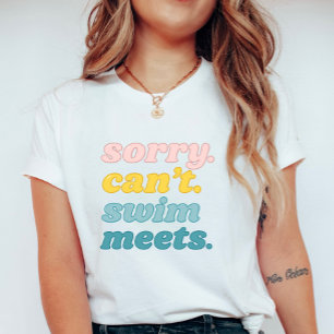 Tyvärr Kan Inte Simma Möten; Roliga Sommar Retro P T Shirt