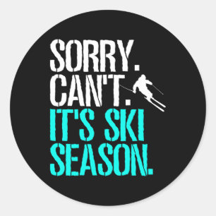 Tyvärr kan inte ski säsong nordisk skidåkare skidå runt klistermärke