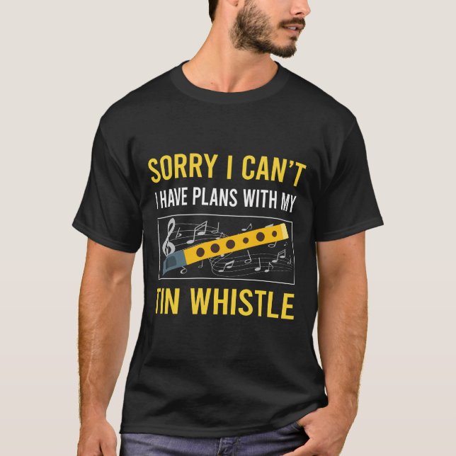 Tyvärr kan jag inte använda Tin Whistle Flageolet T Shirt (Framsida)