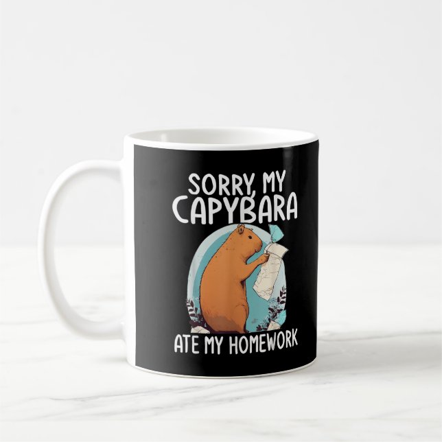 Tyvärr Min Kapybara åt mitt läxor Roligt Kaffemugg (Vänster)