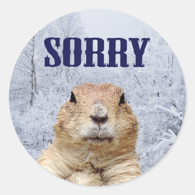 Tyvärr på Groundhog-dagen Runt Klistermärke (Framsida)