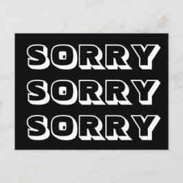 Tyvärr, svart vit modern fetstil vykort