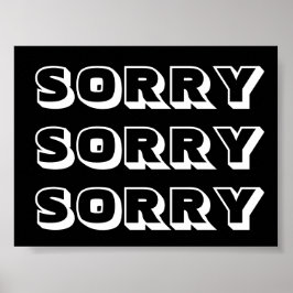 Tyvärr, svart, vitt, modernt, fetstil poster