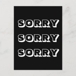 Tyvärr, svart, vitt, modernt, fetstil vykort