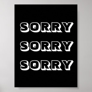 Tyvärr, svartvit modern fetstil poster