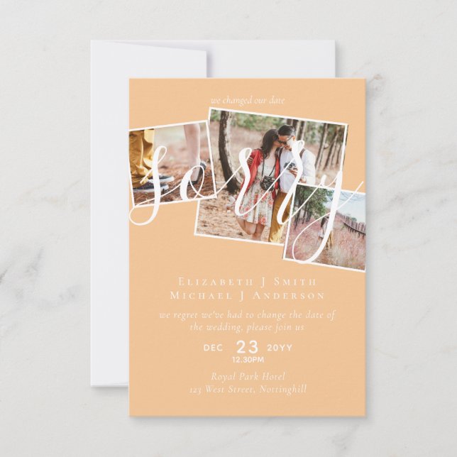 TYVÄRR,  Uppskjutning av bröllop - ändring av datu (Framsida)