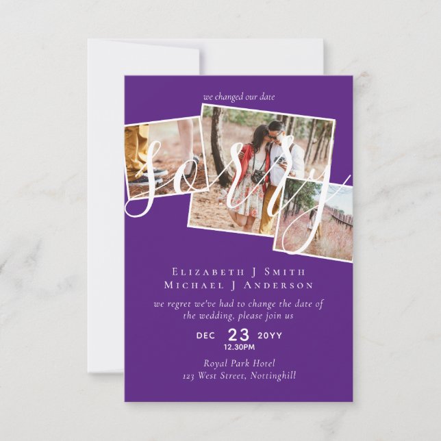 TYVÄRR,  Uppskjutning av bröllop - ändring av datu (Framsida)