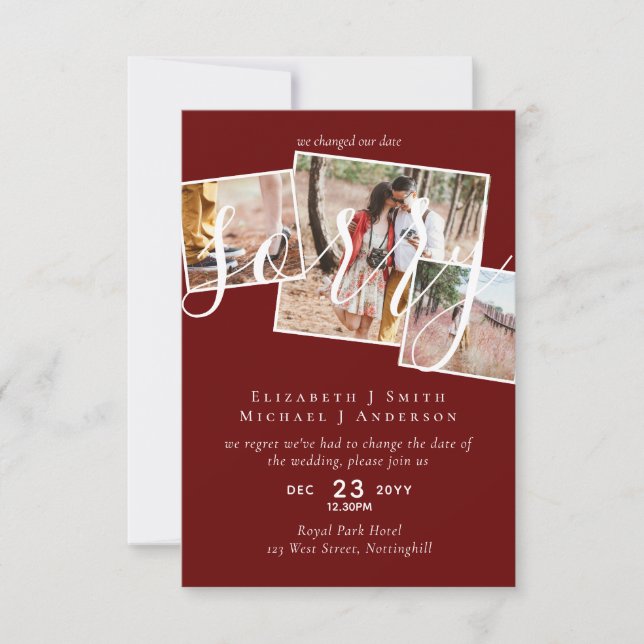 TYVÄRR,  Uppskjutning av bröllop - ändring av datu (Framsida)