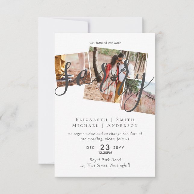 TYVÄRR,  Uppskjutning av bröllop - ändring av datu (Framsida)