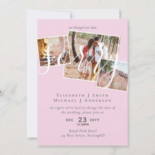 TYVÄRR,  Uppskjutning av bröllop - ändring av datu (Framsida)