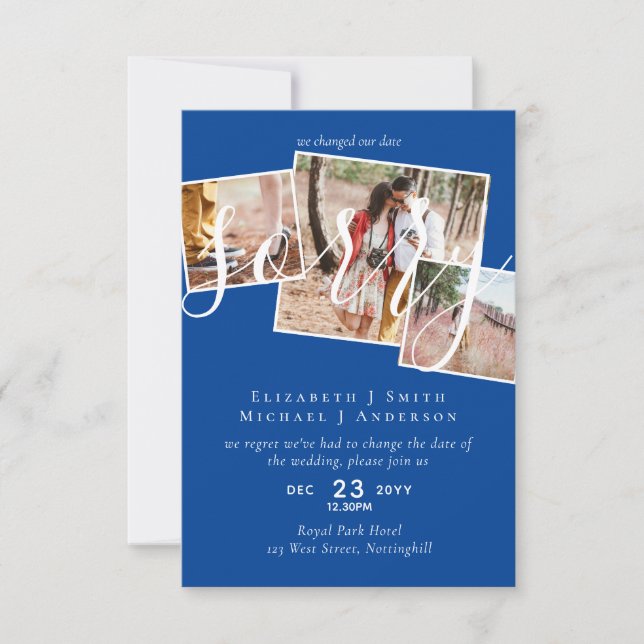 TYVÄRR,  Uppskjutning av bröllop - ändring av datu (Framsida)