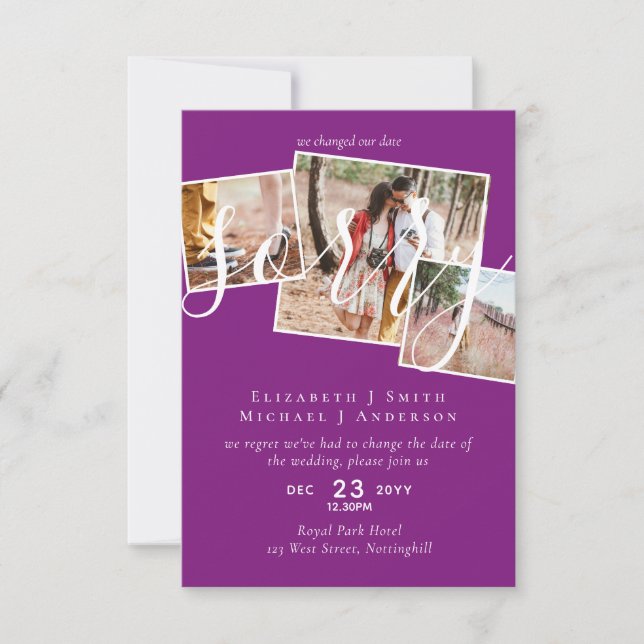 TYVÄRR,  Uppskjutning av bröllop - ändring av datu (Framsida)