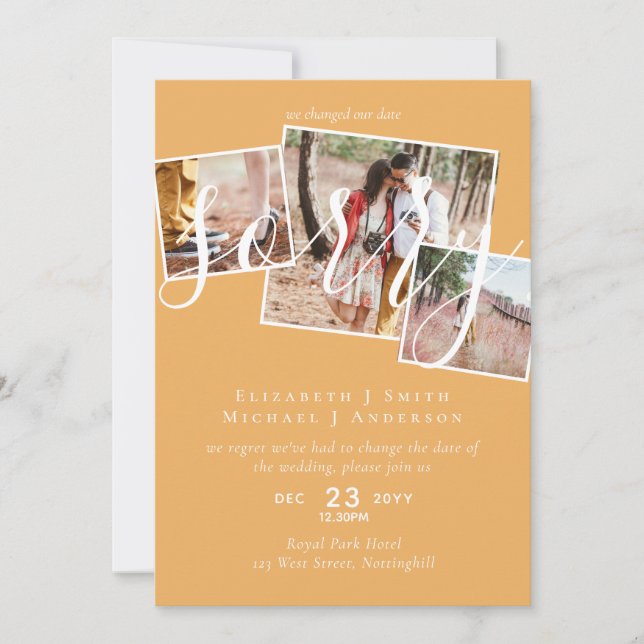 TYVÄRR,  Uppskjutning av bröllop - ändring av datu (Framsida)