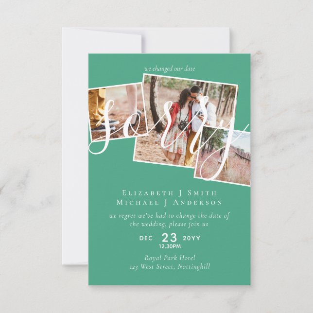 TYVÄRR,  Uppskjutning av bröllop - ändring av datu (Framsida)