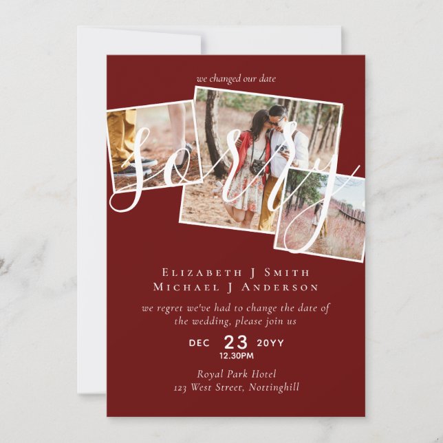 TYVÄRR,  Uppskjutning av bröllop - ändring av datu (Framsida)