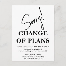Tyvärr Uppställt Bröllopsdatum Meddelande Postkort