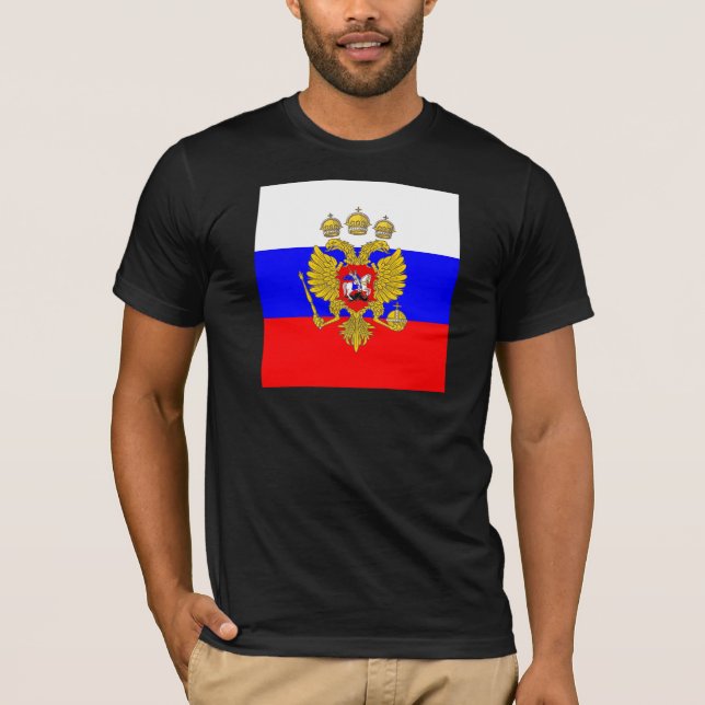 Tzar av Muscovia, Ryssland flagga T-shirt (Framsida)