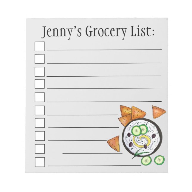 Tzatziki Grekiska Meze Dip Mediterranean Food Gree Anteckningsblock (Framsida)