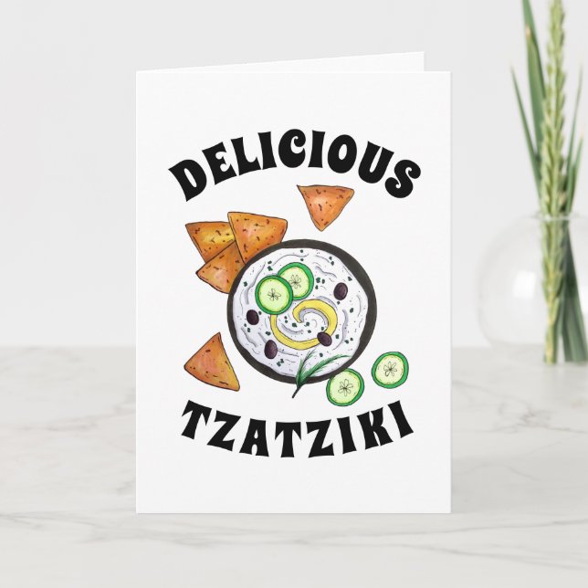 Tzatziki Grekiska Meze Dip Mediterranean Food Gree Kort (Framsida)