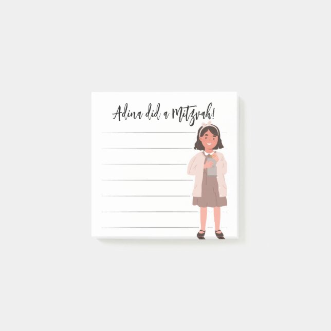 Tzedaka Mitzvah Notes - Girl Ge Tzedaka Post-it Block (Framsida)