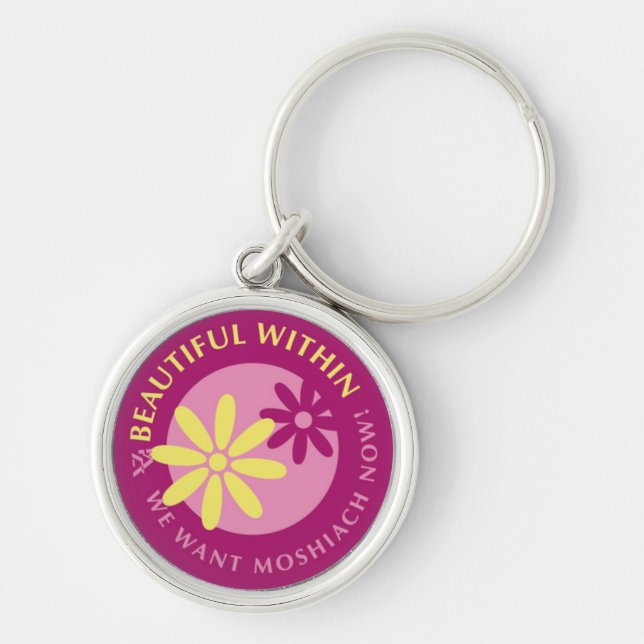 Tznius Rund Silverfärgad Nyckelring (Framsidan)