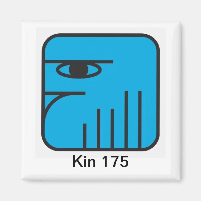 Tzolkin Aguia Azul Kin 175 Magnet (Framsidan)