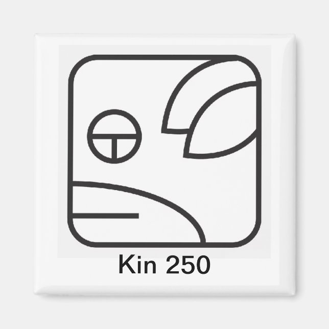 Tzolkin Cachorro Branco Kin 250 Magnet (Framsidan)