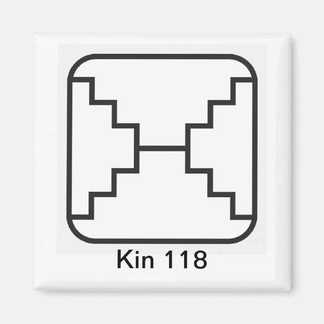 Tzolkin Espelho Branco Kin 118 Magnet (Framsidan)