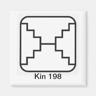 Tzolkin Espelho Branco Kin 198 Magnet