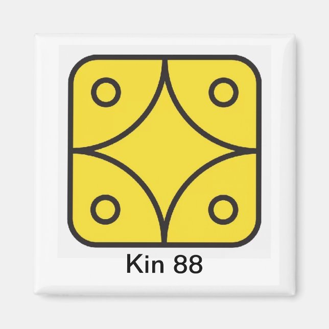 Tzolkin Estrela Amarela Kin 88 Magnet (Framsidan)