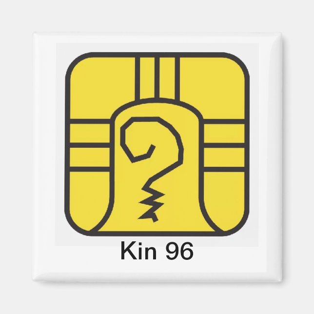 Tzolkin Guerreiro Amarelo Kin 96 Magnet (Framsidan)