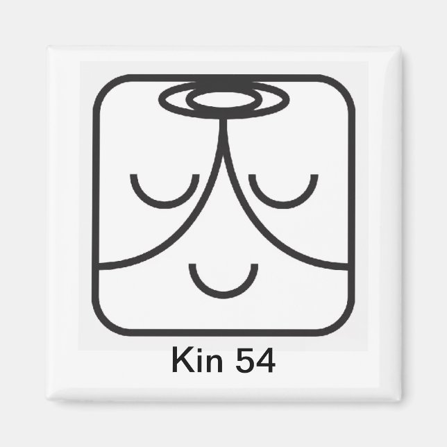 Tzolkin Mago Branco Kin 54 Magnet (Framsidan)