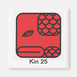 Tzolkin Serpente Vermelha Kin 25 Magnet