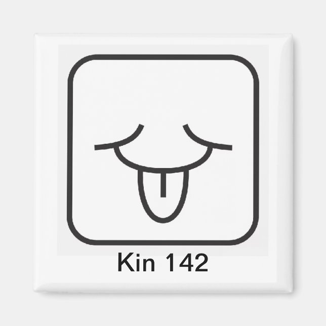 Tzolkin Vento Branco Kin 142 Magnet (Framsidan)