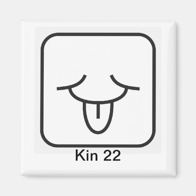 Tzolkin Vento Branco Kin 22 Magnet (Framsidan)