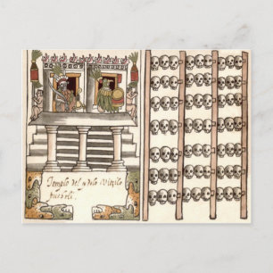Tzompantli Skull Rack Aztec Temple Vykort