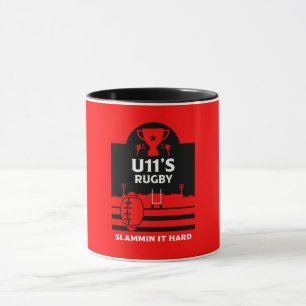U11 Junior Rugby-spelare Mugg