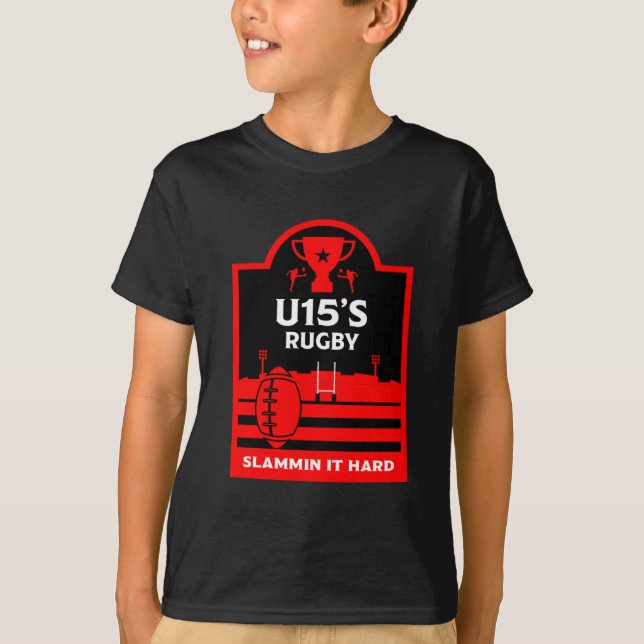 U15 Junior Rugby Players T-Shirt (Framsida)