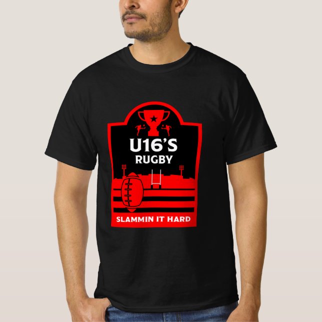 U16 Junior Rugby Players T-Shirt (Framsida)