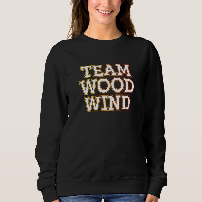 u201CTeam Woodwindu201D music teacher musician T Shirt (Framsida)