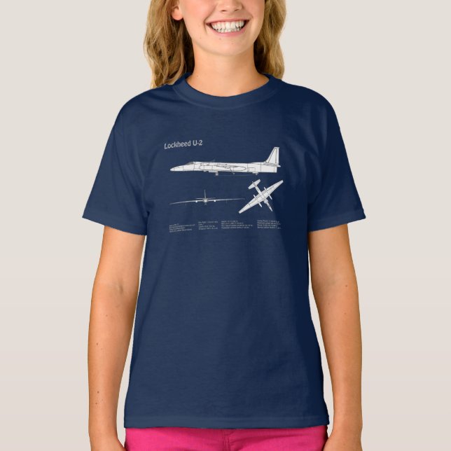 U-2 Dragon Dam - Flygplanets plan ABD T Shirt (Framsida)